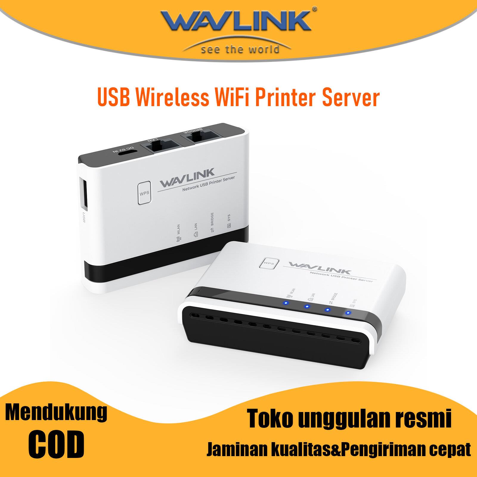 WAVLINK RAW Wireless Printer Server USB WiFi Cetak Kantor Mendukung Mode Kabel / Nirkabel / Mandiri