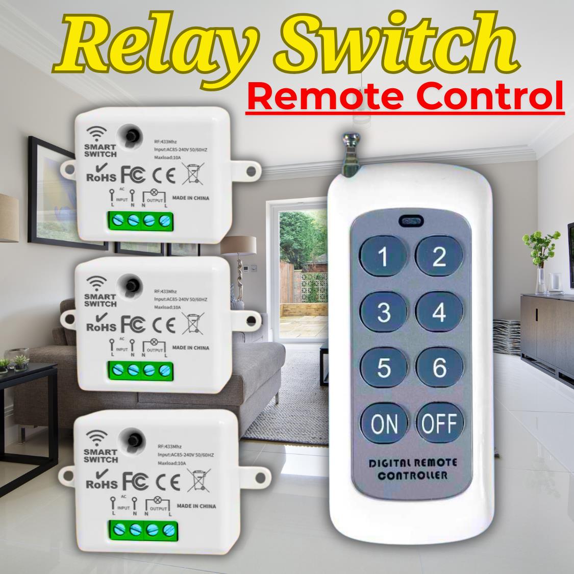 PROMO YULO Wireless Relay Switch Remote Control 433 MHz EV1527 220V 10A - YL-33 - White
