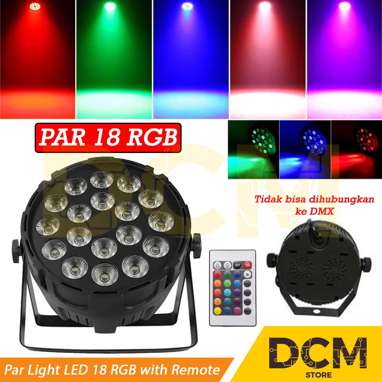 Par Light LED 18 RGB Mini Stage with Remote Lampu Panggung LED PAR 18W