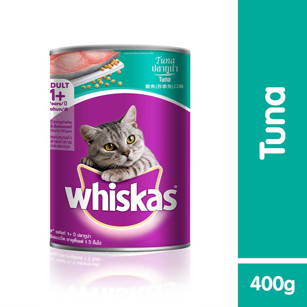 WHISKAS Makanan Kucing Basah Rasa Tuna 400g - 1 Kaleng