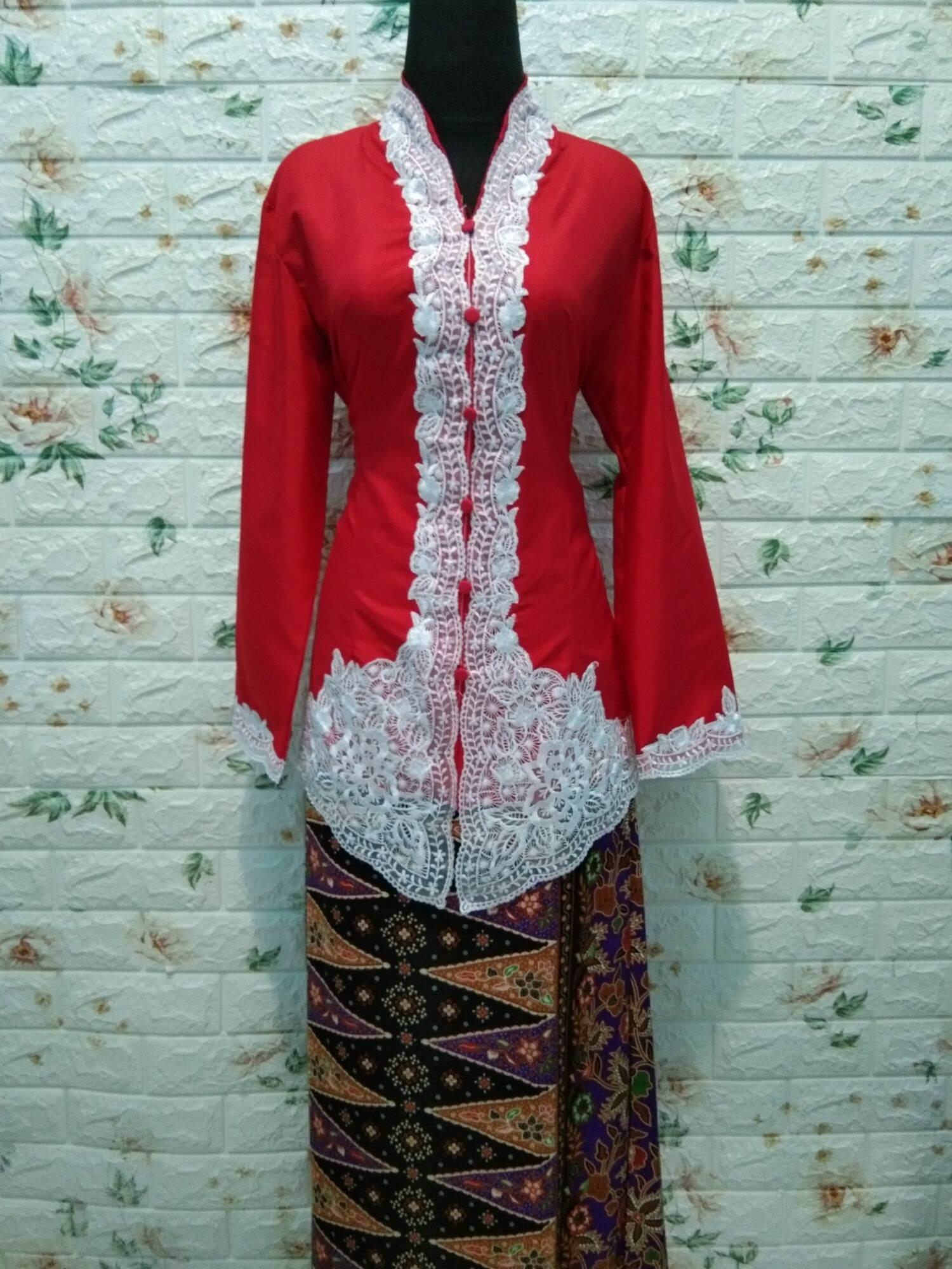 Termurah Baju Kebaya Spesial Hari Kemerdekaan/Kebaya 17 Agustus/Kebaya Merah Putih Model Encim(TP)