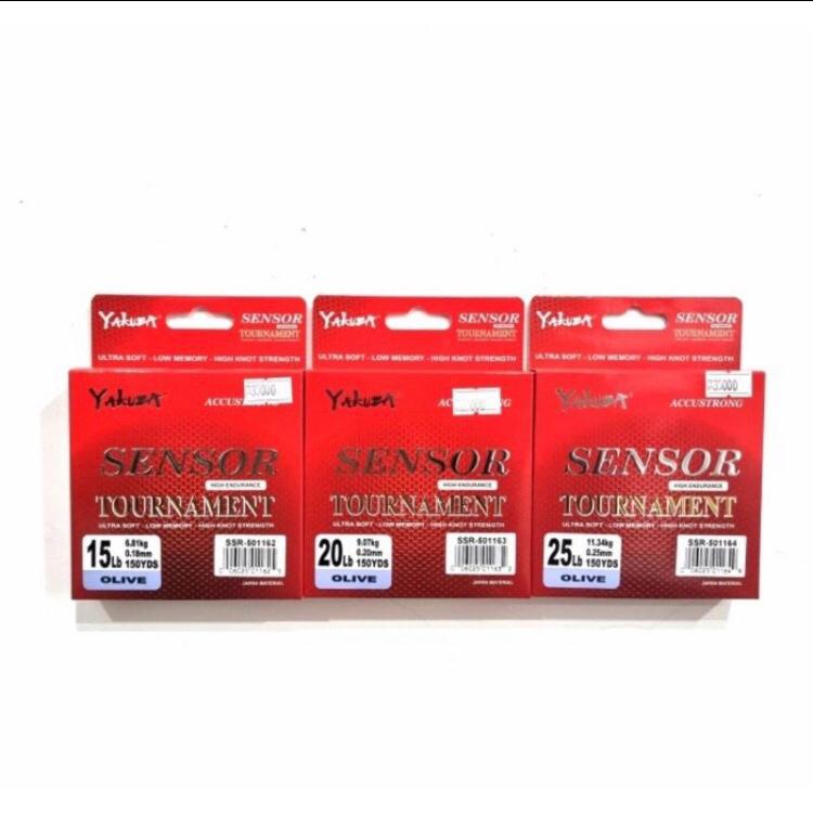 Senar Yakuza Sensor 150 m Clear /Olive- Hijau Lumut