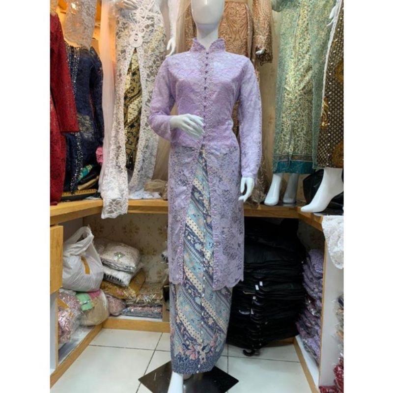 (BAYAR DITEMPAT)KEBAYA IBU BESAN KEBAYA BROKAT MIX PAYET MUTIARA/SETELAN IBU BESAN/kebaya modern/kebaya akad/kebaya pesta/kebaya tradisional/kebaya busui/baju pesta