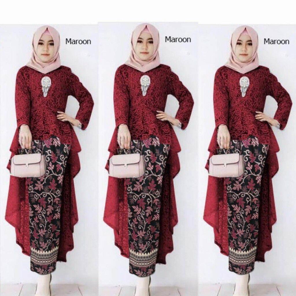 HJ SET JAWI KEBAYA BATIK /SET ATASAN BRUKAT ROK SPAN BATIK/SET KEBAYA WISUDA