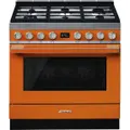 Smeg Portofino 90cm Duel Fuel Pyrolytic Cooker - Burnt Orange