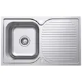 Norj Single Bowl Top Mount Sink with Drainer - Stainless Steel