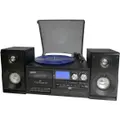 Lenoxx Home Entertainment System with Turntable/CD/Dual Cassette - Black