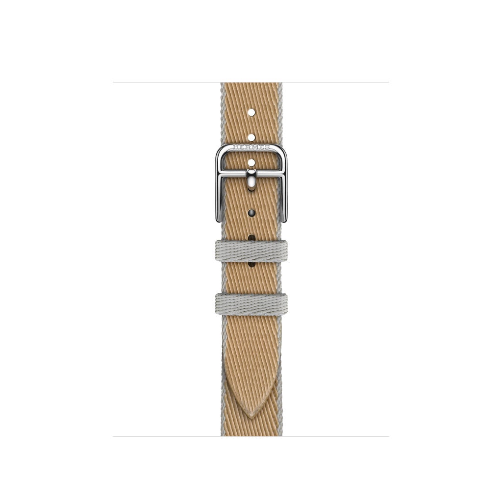 Apple Watch Hermès - 42mm Kraft/Bleu Glacier Twill Jump Attelage Single Tour