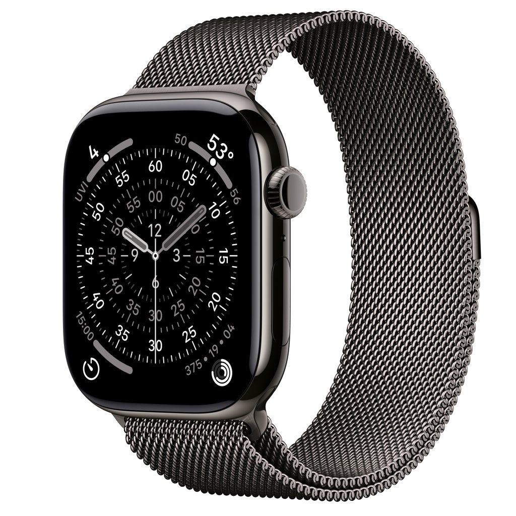 Apple Watch Series 11 GPS + Cellular 46mm Slate Titanium Case with Slate Milanese Loop - M/L