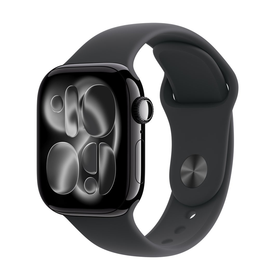 Apple Watch Series 11 GPS 42mm Jet Black Aluminium Case with Black Sport Band - S/M