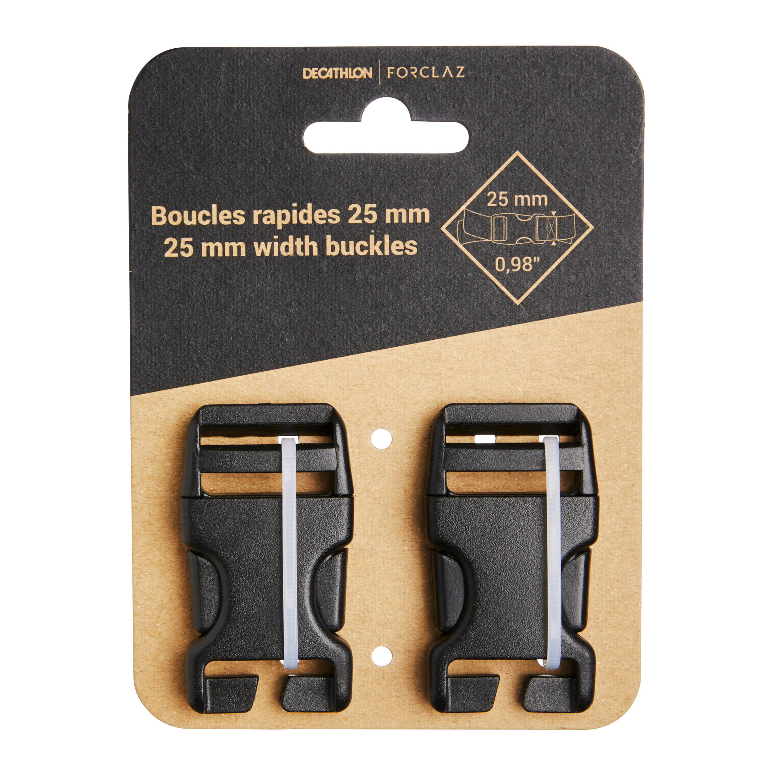 Decathlon Set Of 2 Backpack Quick-Release Buckles - 25Mm Forclaz