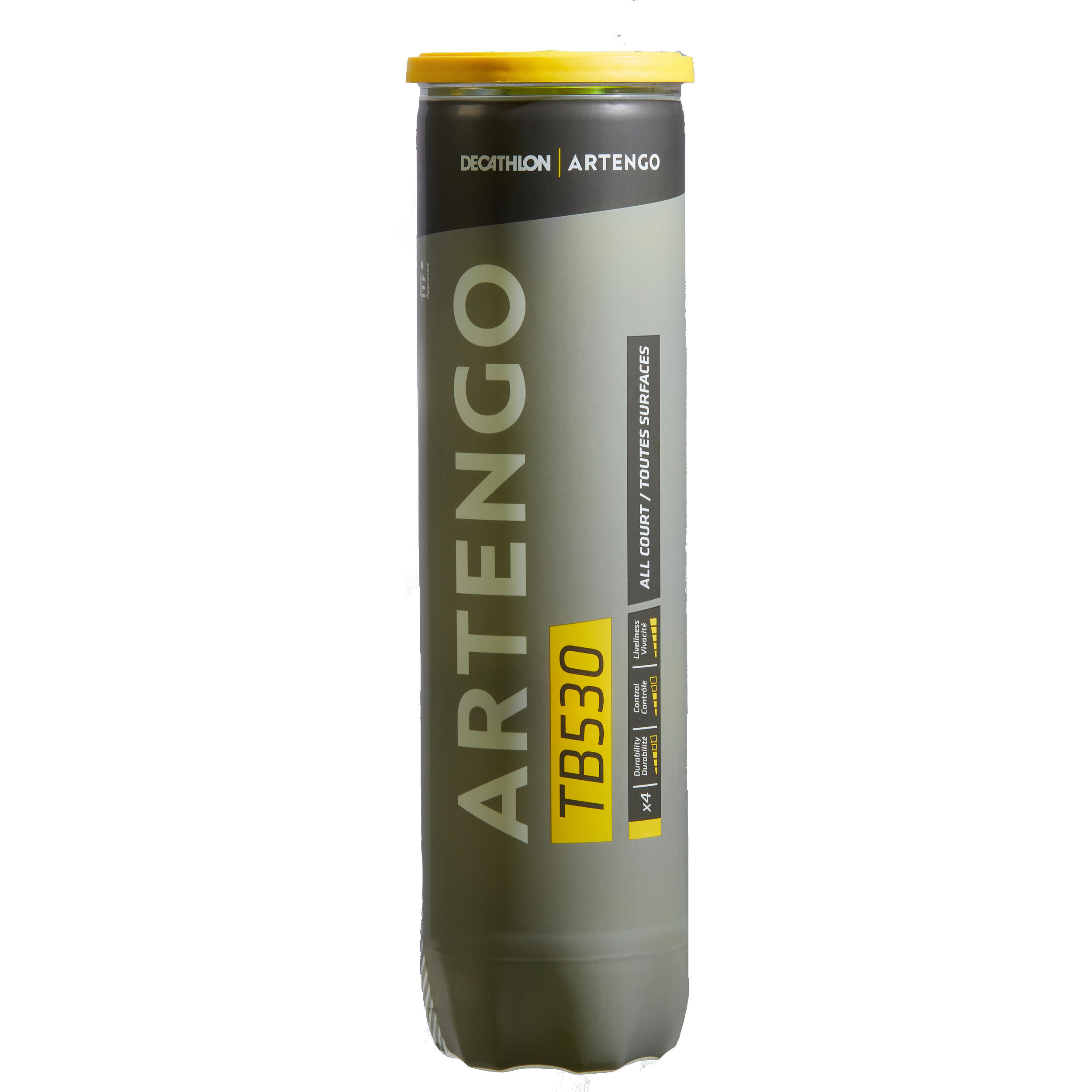 Decathlon Tennis Ball Artengo Tb530 4-Pack - Yellow Artengo