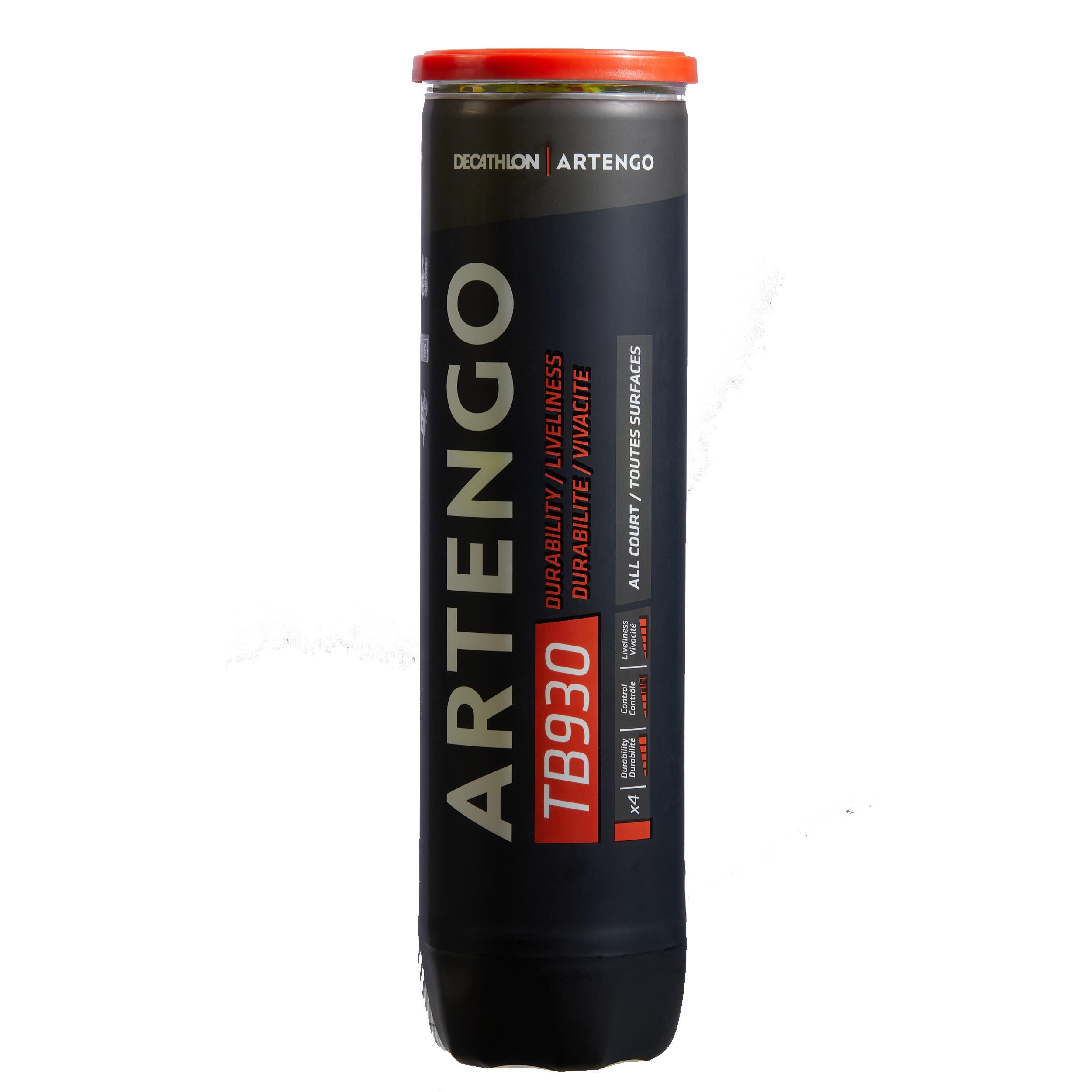 Decathlon Tennis Ball Artengo Tb930 Speed 4-Pack - Yellow Artengo