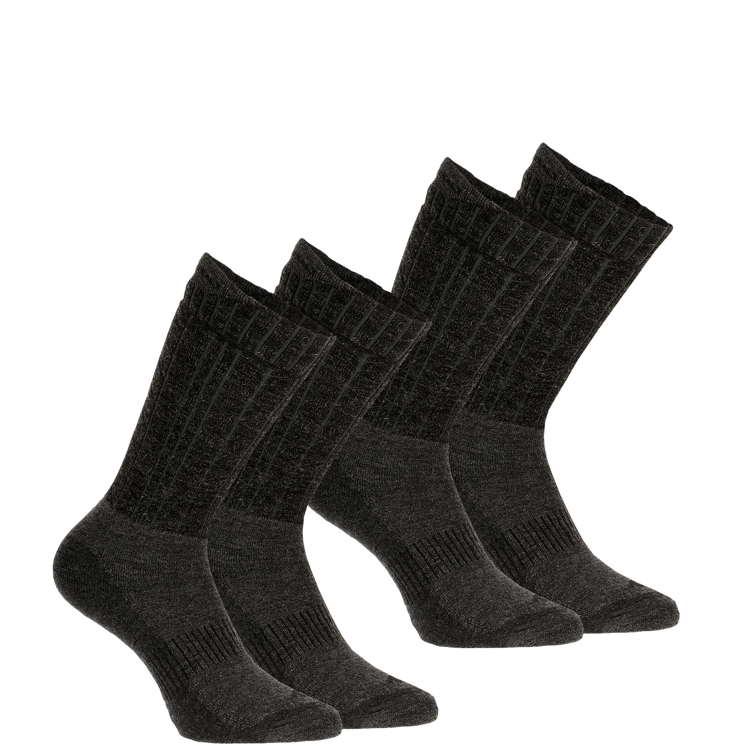 Decathlon Adult Warm Hiking Socks - Sh500 U-Warm Mid - 2 Pairs Quechua