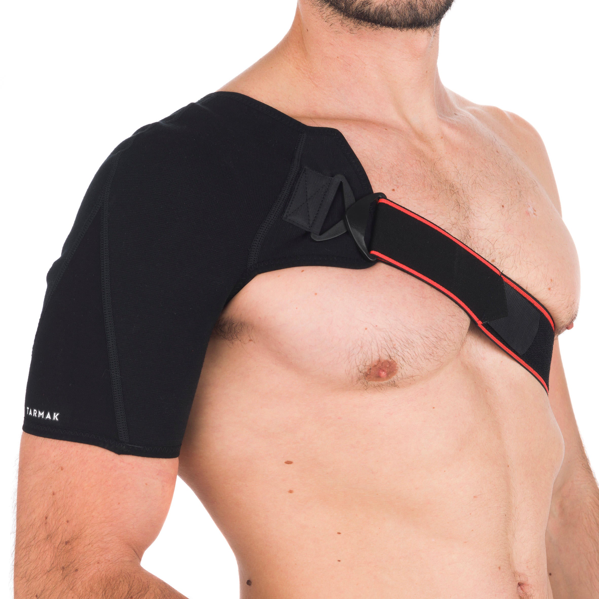 Decathlon Shoulder Brace Tarmak Mid Support Strong 500 - Black Tarmak