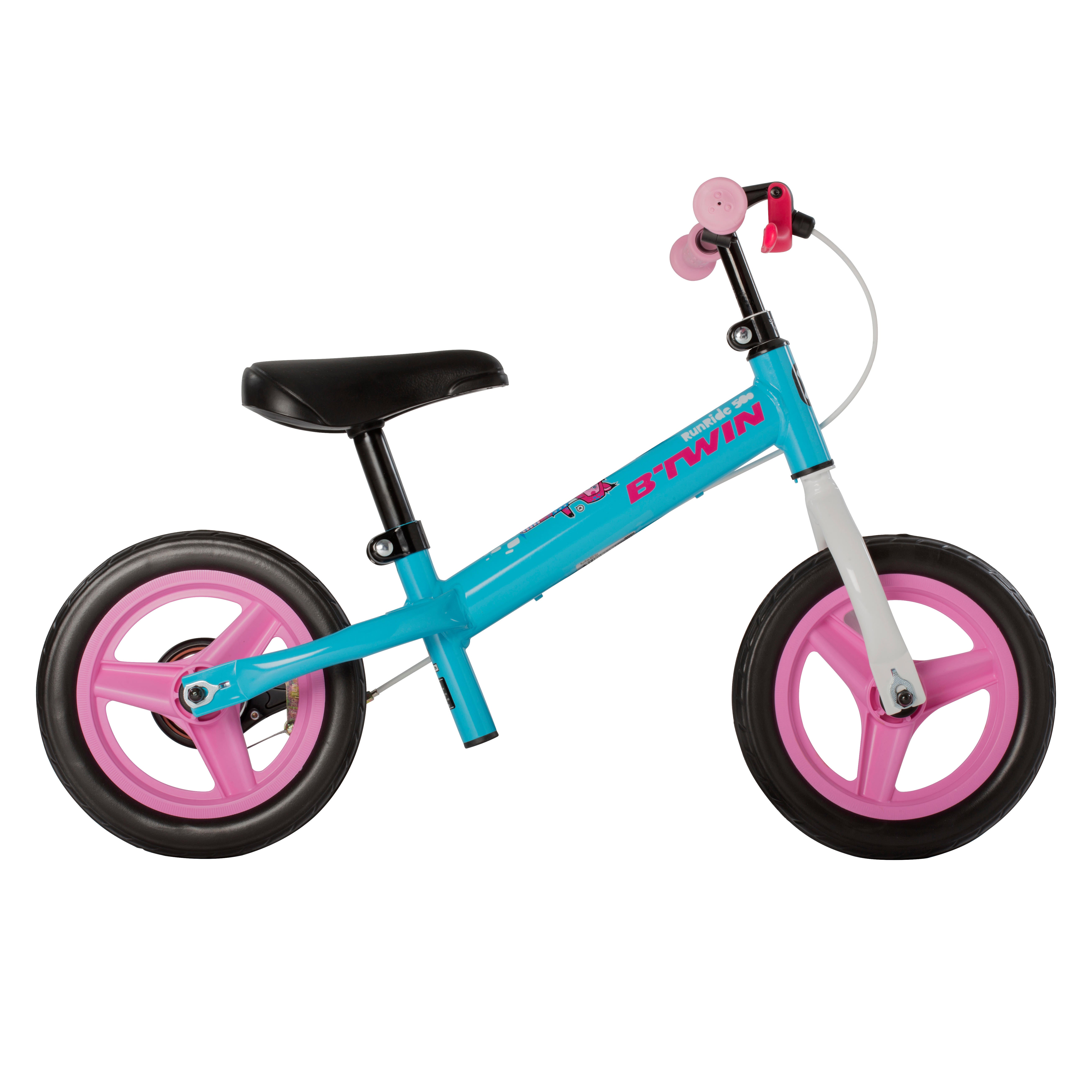 Decathlon Kids Cycling Balance Bike Btwin Runride 500 - Blue Pink Btwin