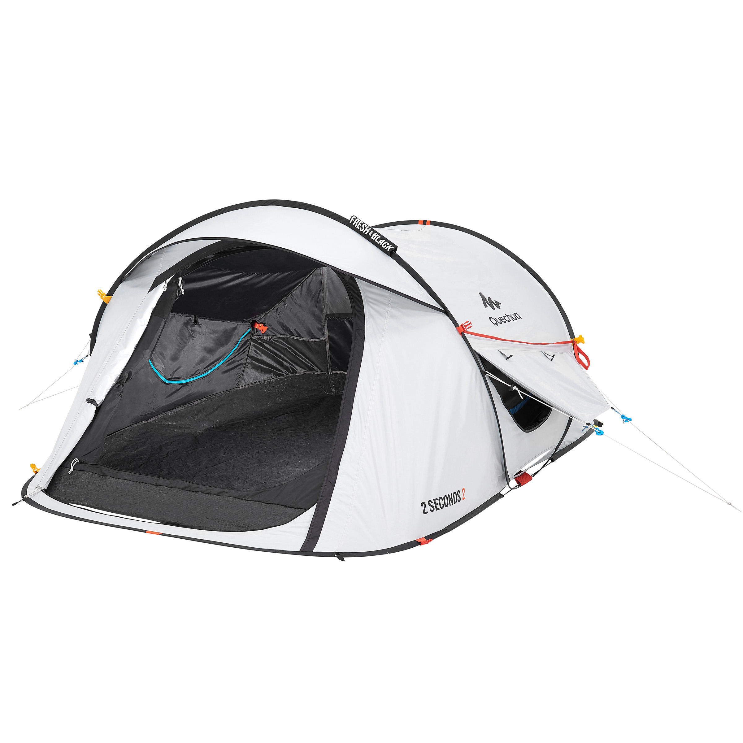 Decathlon Camping Tent - 2 Seconds - Fresh&Black - 2 Person Quechua