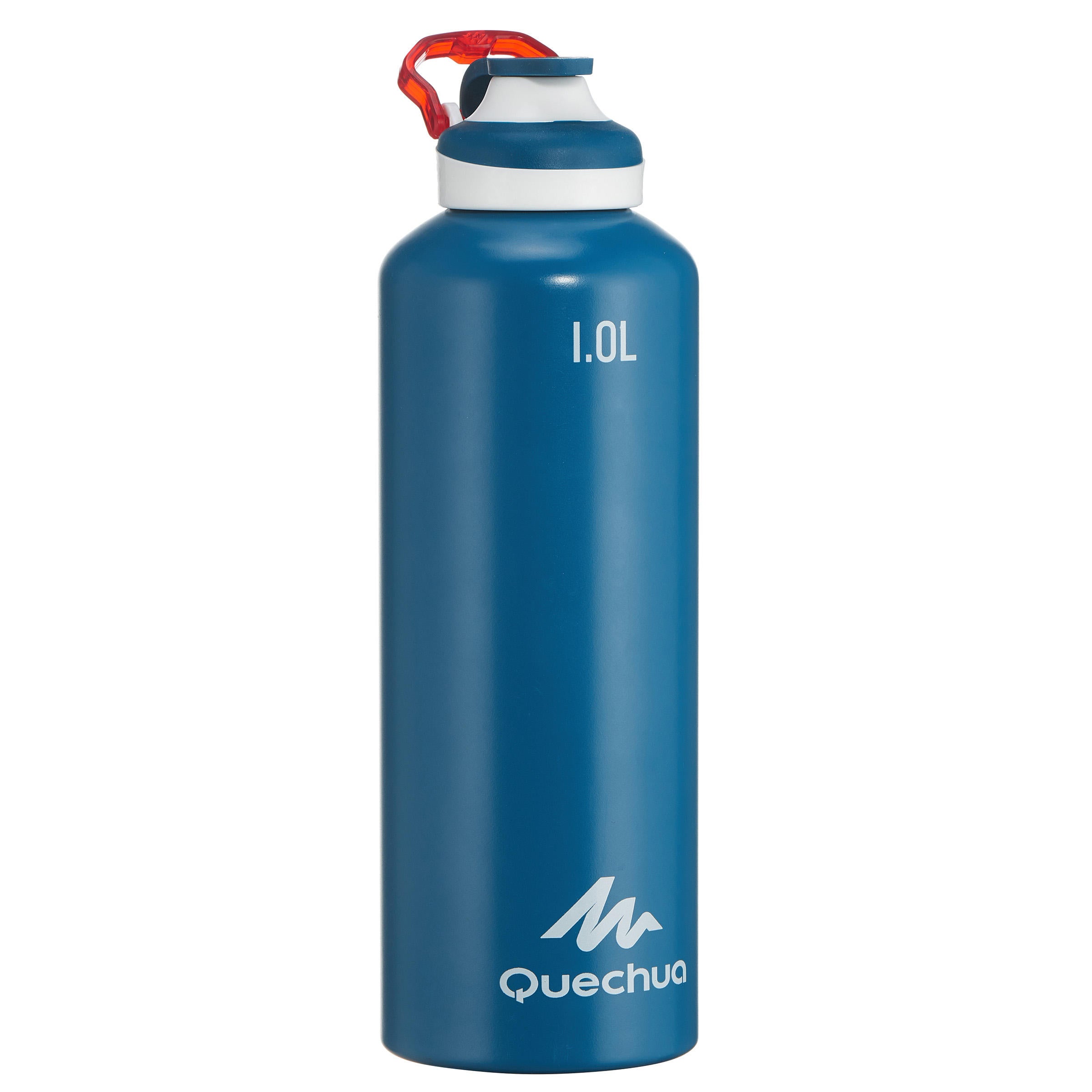 Decathlon 1L Quick-Opening Aluminium Flask - Blue Quechua