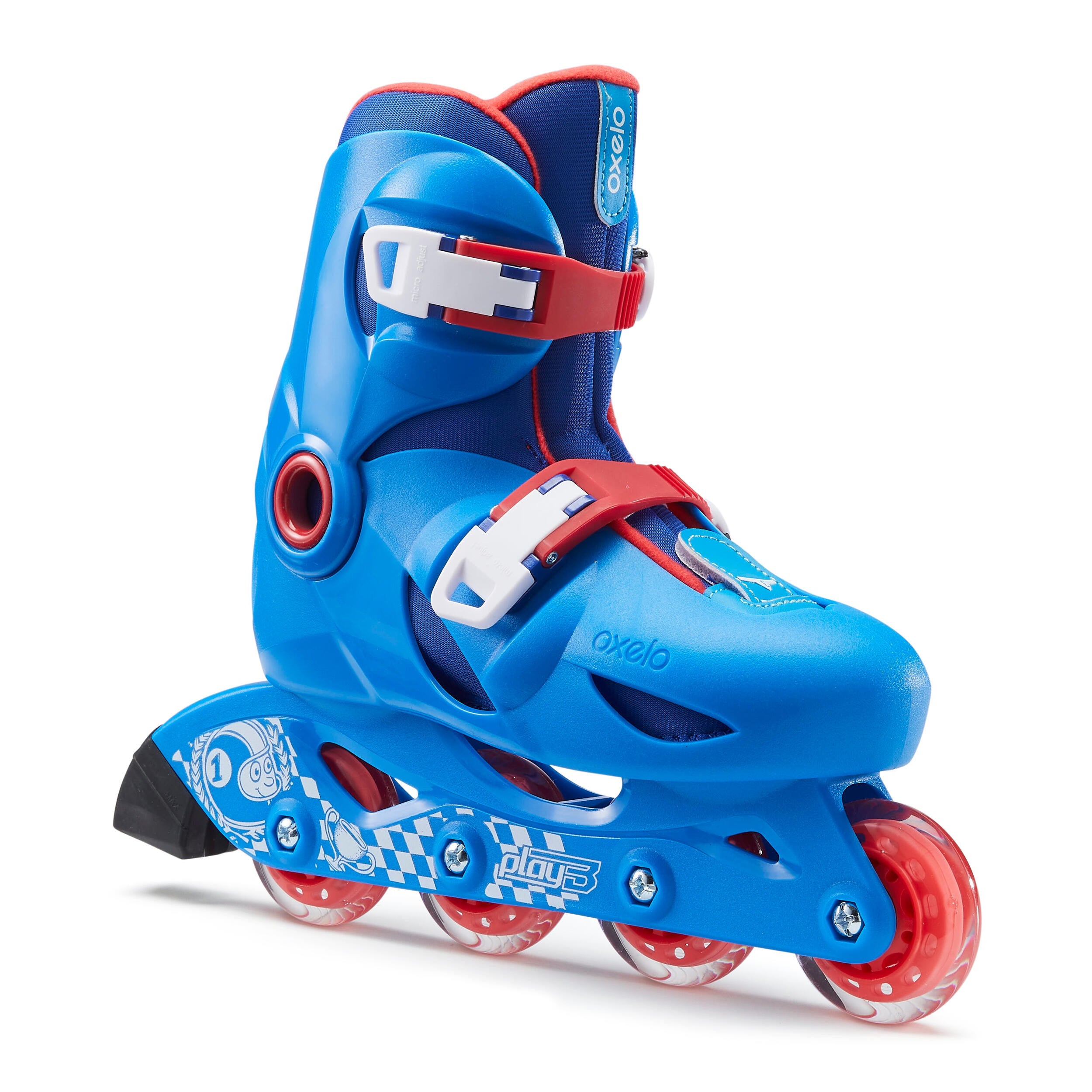 Decathlon Kids Inline Skates Oxelo Play 3 Adjustable 3-In-1 - Blue Oxelo