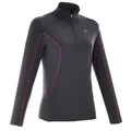 Decathlon Women'S Mountain Trekking Long-Sleeved Merino Wool T-Shirt Trek 500 - Black Forclaz