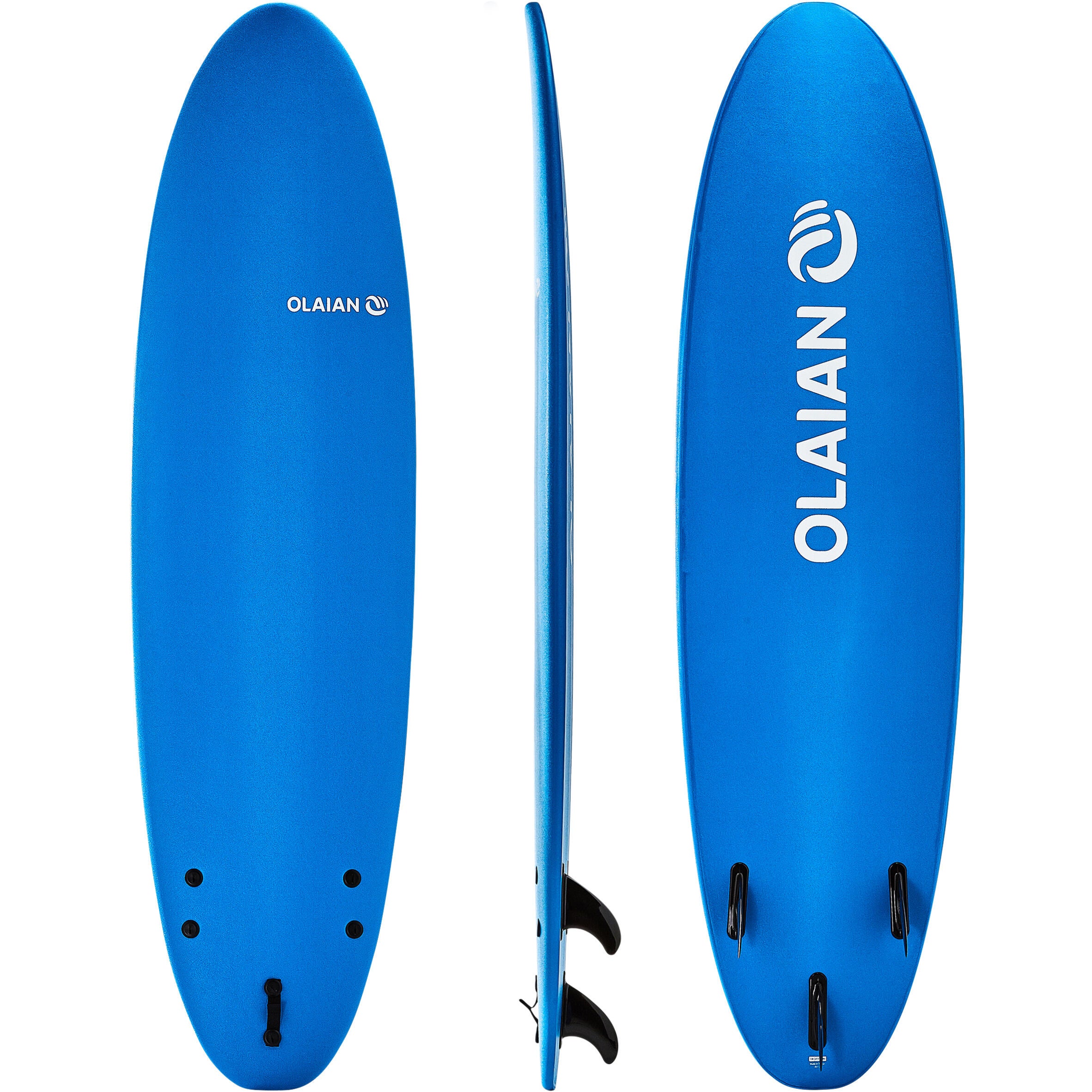 Decathlon 100 Foam Surfboard 7'. Supplied With A Leash And 3 Fins. Olaian