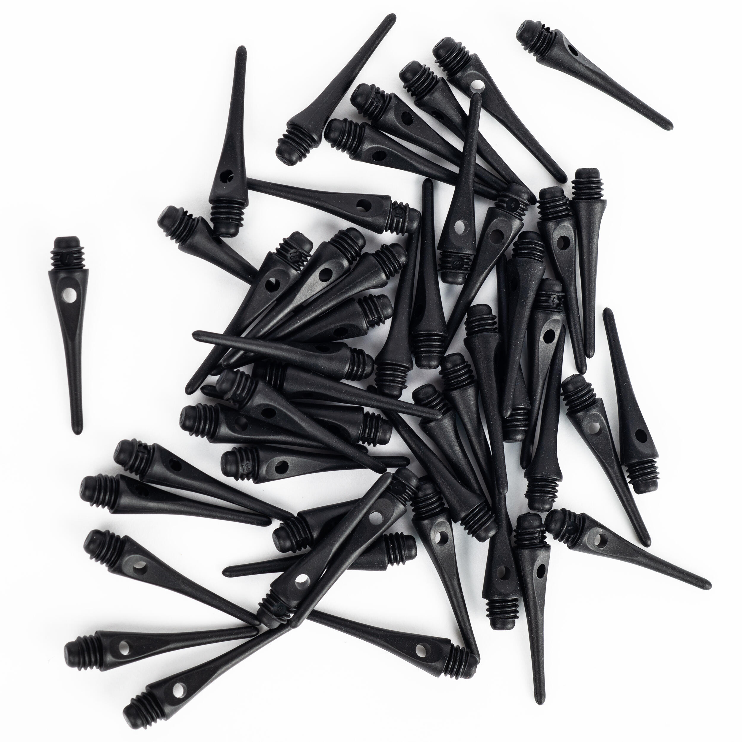 Decathlon 50 Plastic (Soft Tip) Dart Tips - Black Canaveral