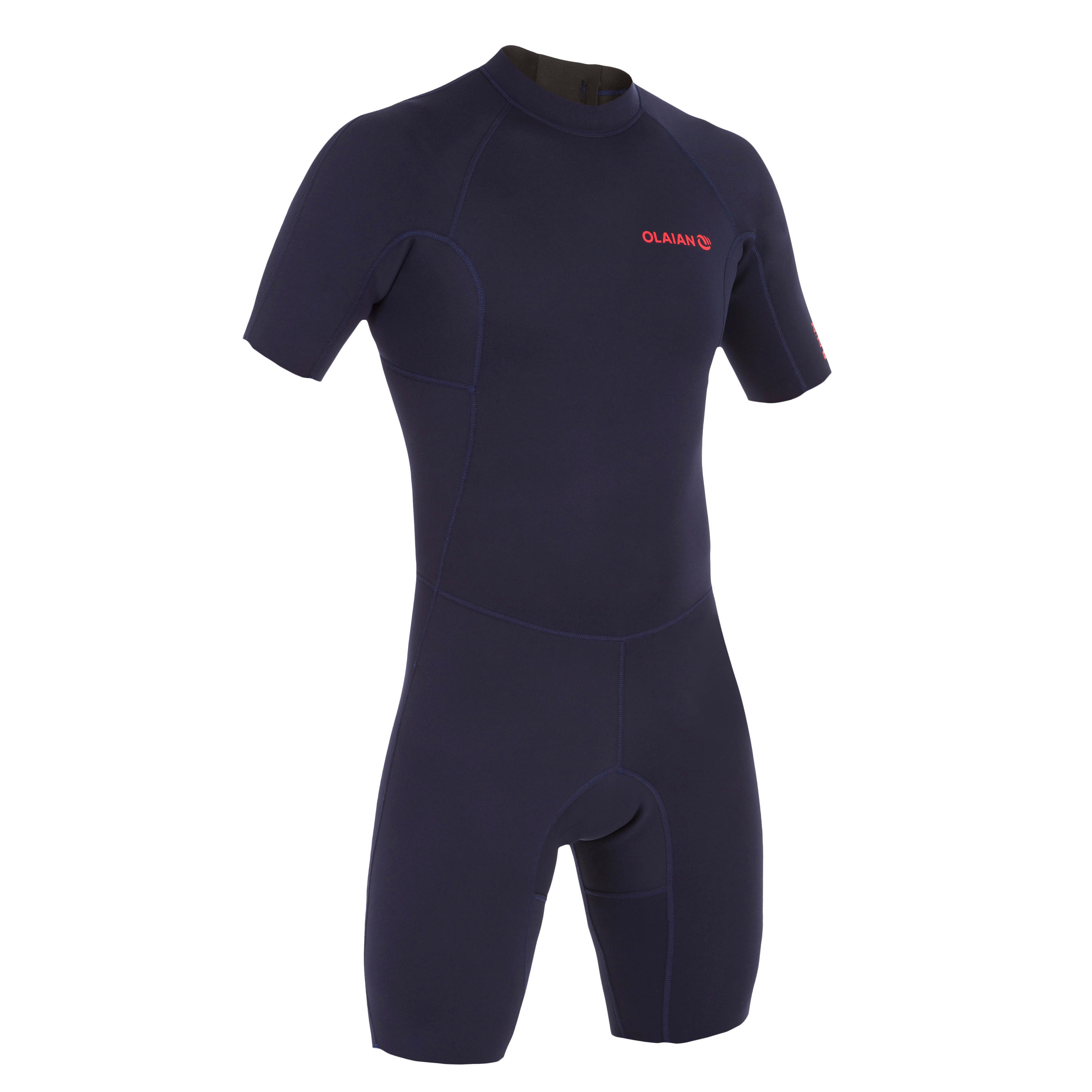 Decathlon 100 Men'S 1.5Mm Neoprene Shorty Surfing Wetsuit - Navy Blue Olaian