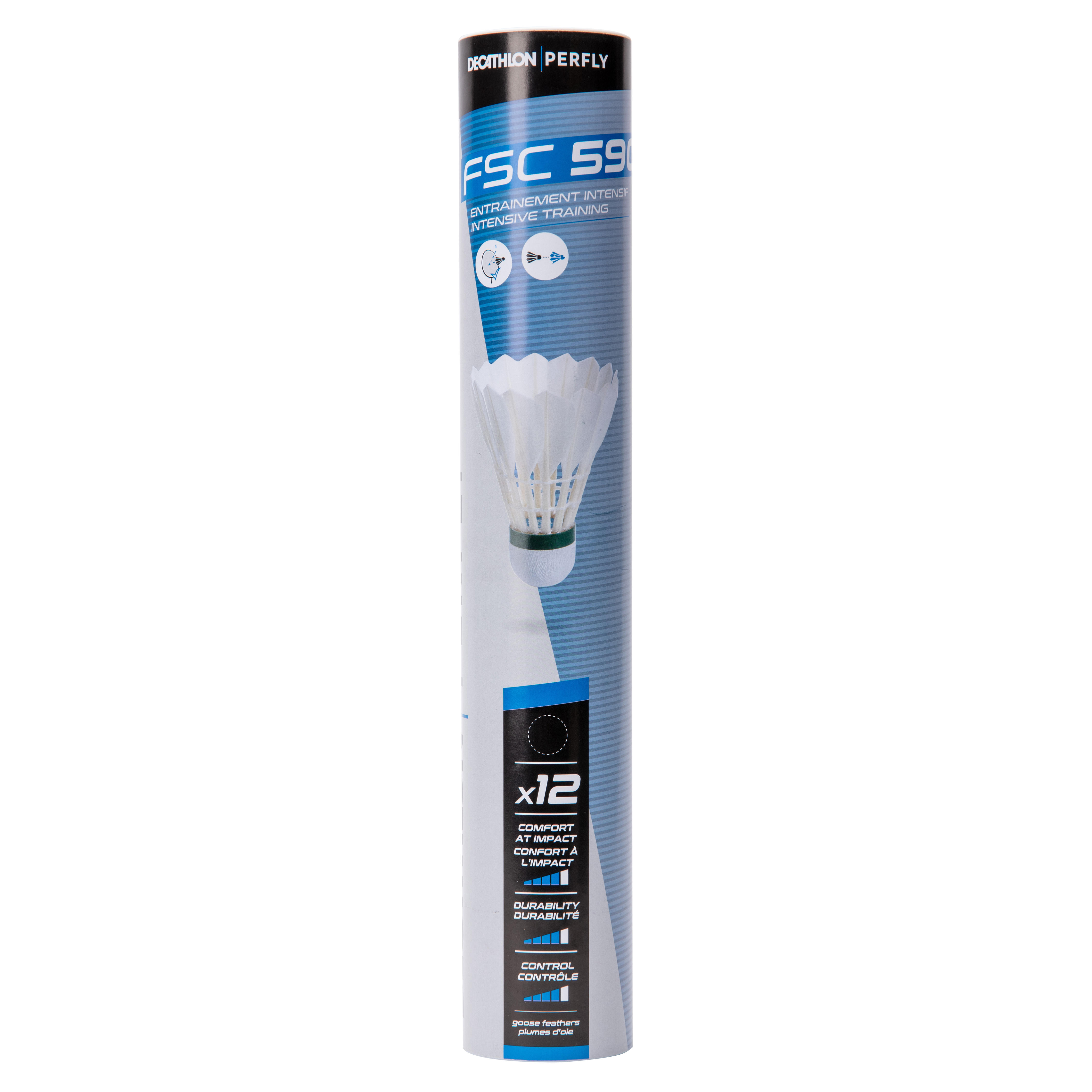 Decathlon Badminton Feather Shuttlecock Perfly Fsc590 Speed 76 X 12 Perfly