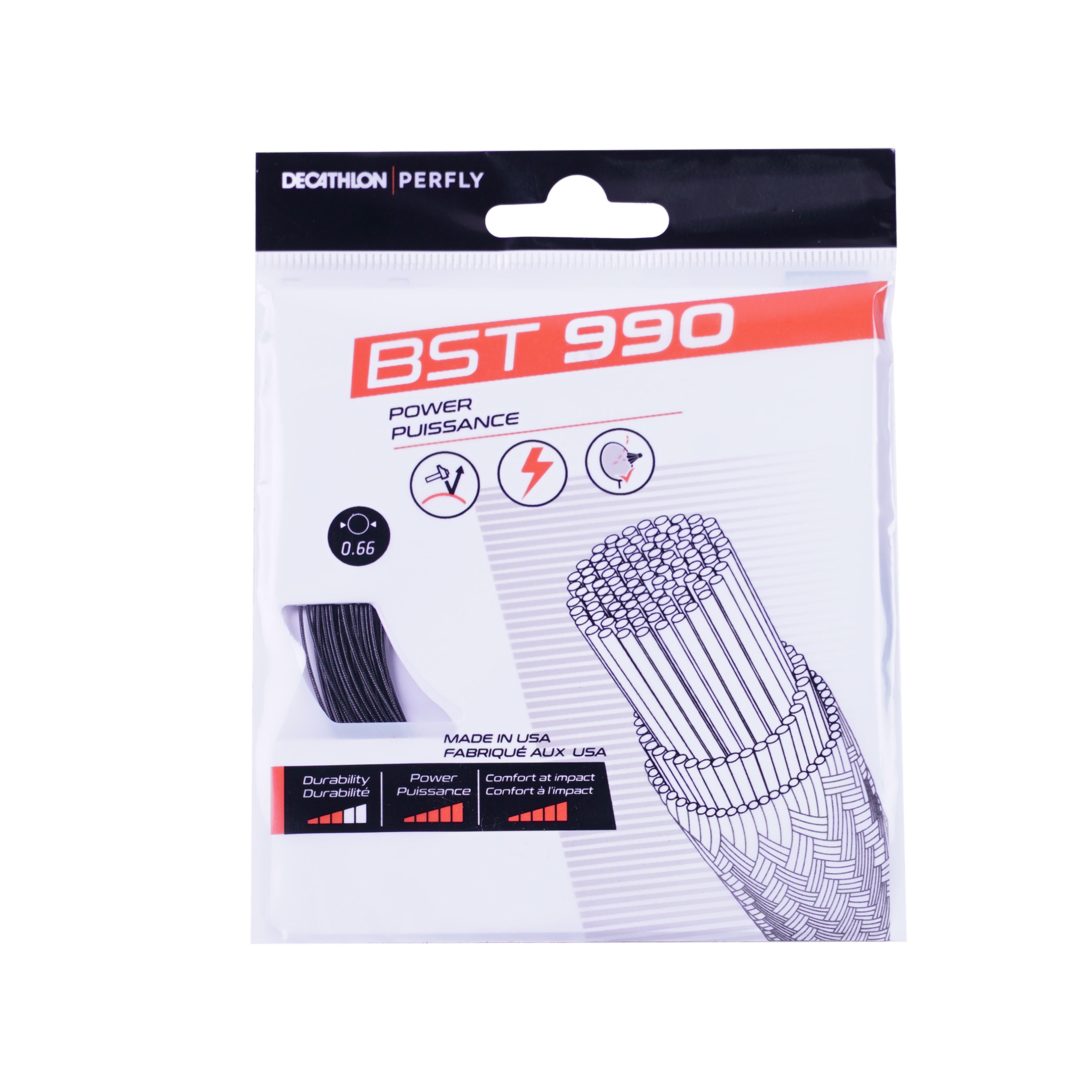 Decathlon Badminton String Perfly Bst990 - Black Perfly