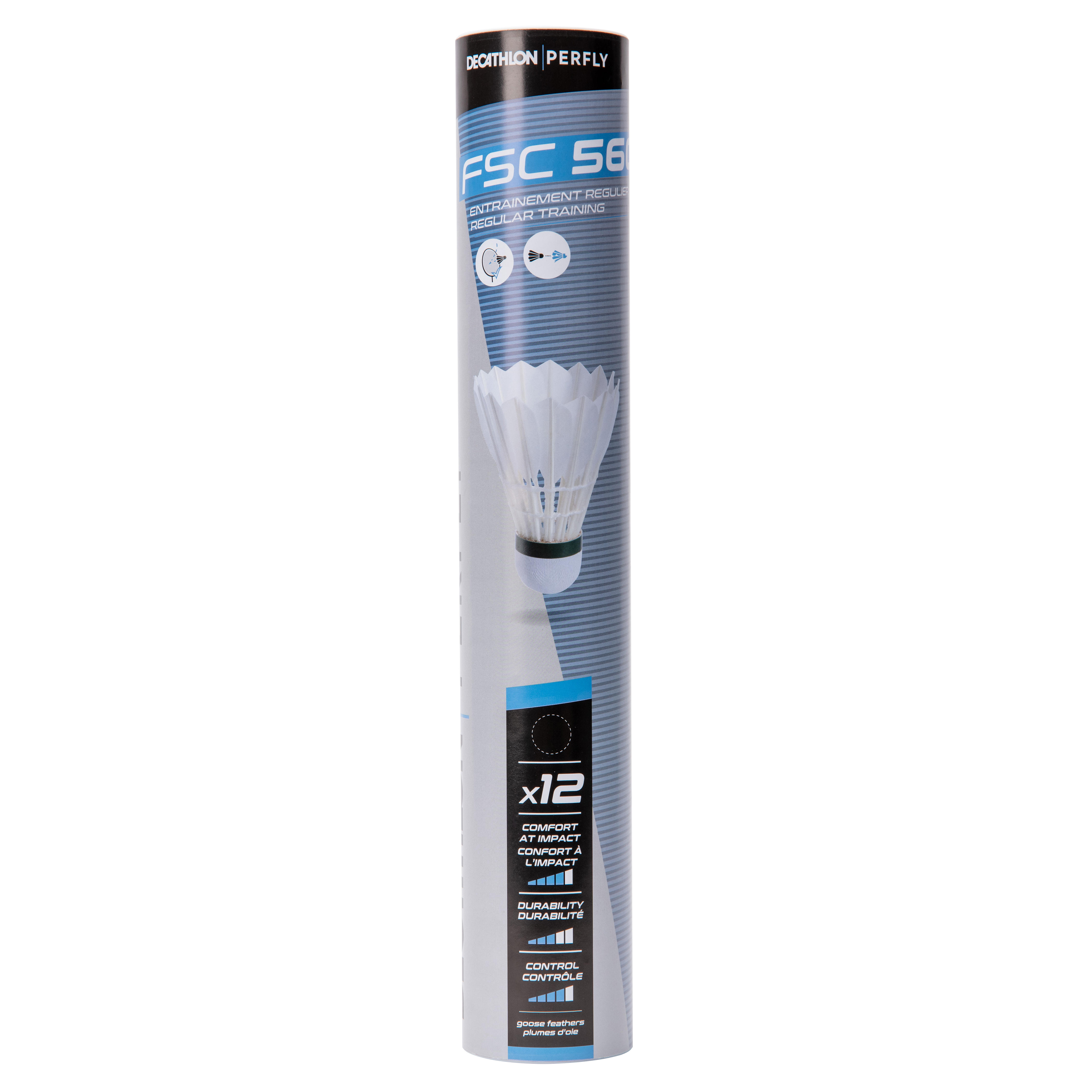 Decathlon Badminton Feather Shuttlecock Perfly Fsc560 76 X12 Perfly