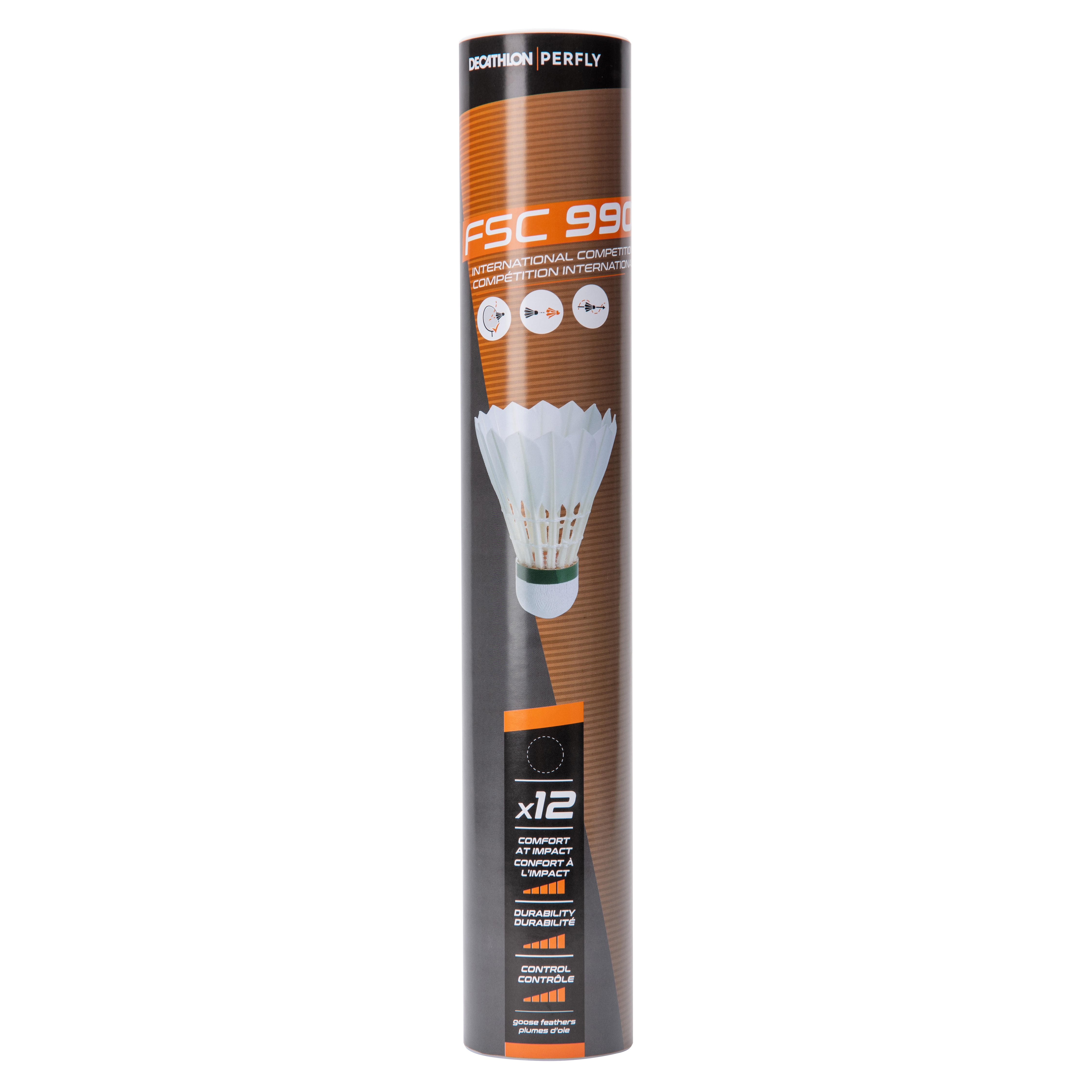 Decathlon Badminton Feather Shuttlecock Perfly Fsc990 77 X 12 Perfly