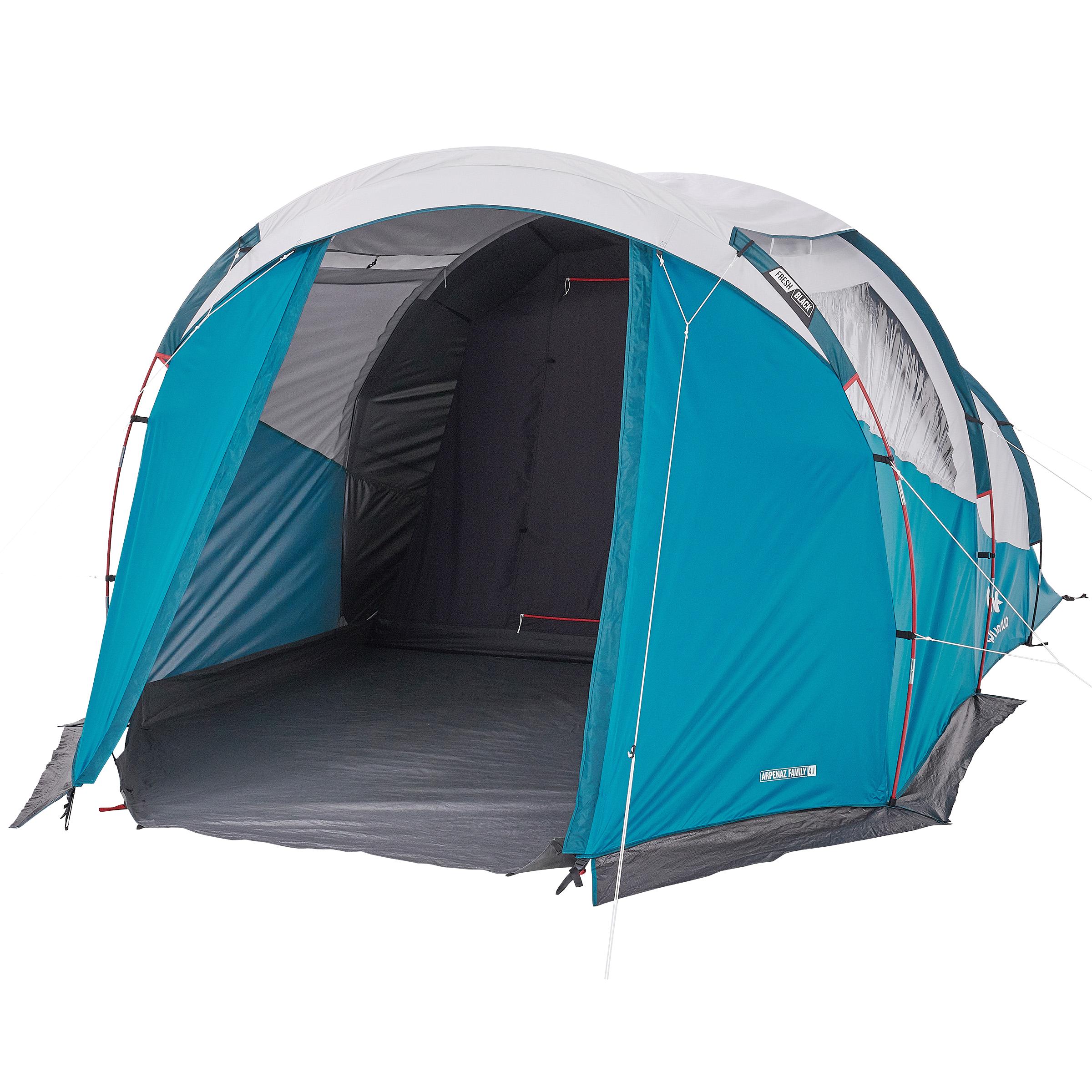 Decathlon Camping Tent With Poles Arpenaz 4.1 F&B 4 Persons 1 Bedroom Quechua