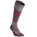 Decathlon Adult Ski Socks 300 - Grey Red Wedze