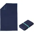 Decathlon Swimming Microfibre Towel Nabaiji Size L 80 X 130 Cm - Striped Dark Blue Nabaiji
