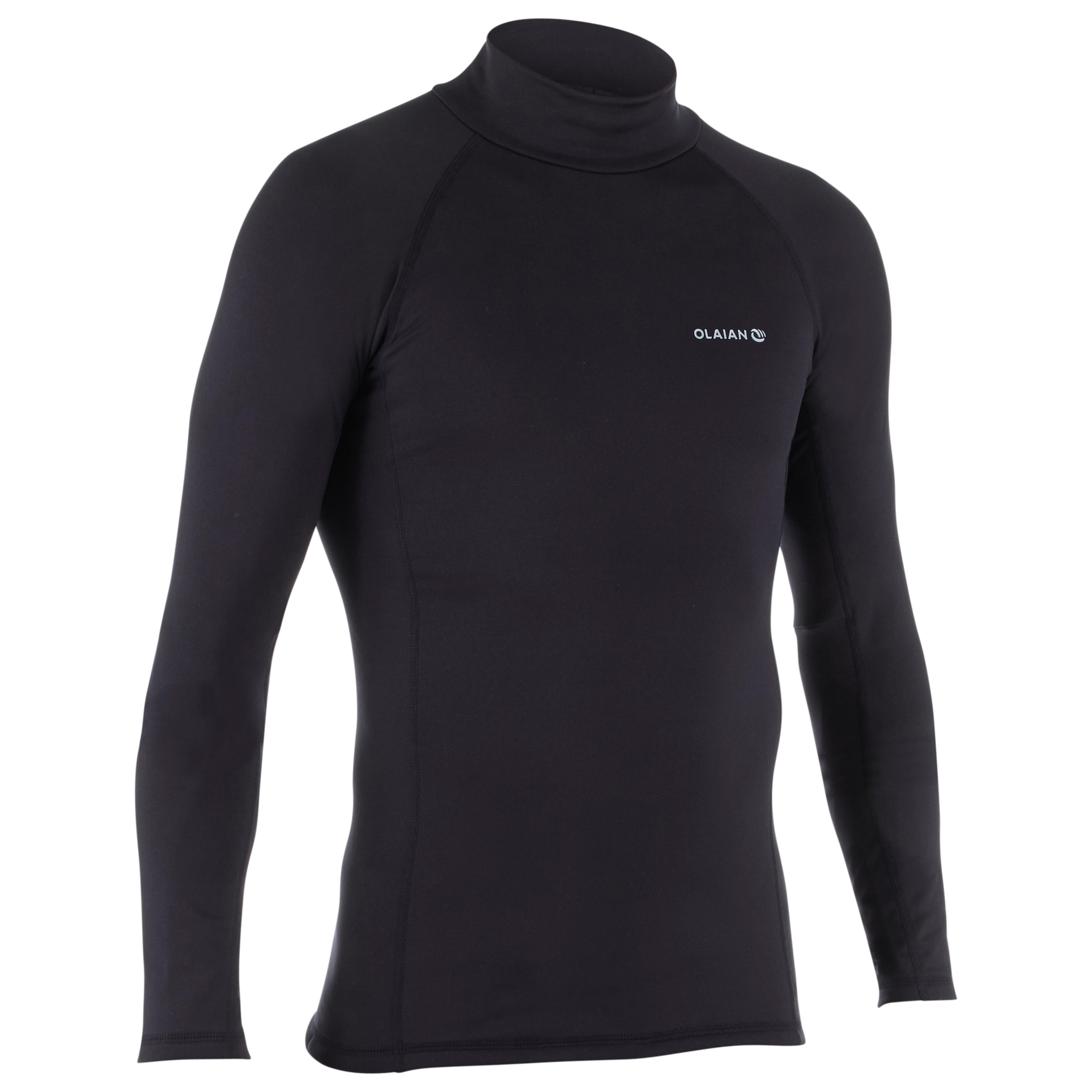 Decathlon Men'S Surfing Long-Sleeve Thermal Fleece Top T-Shirt 900 - Black Olaian
