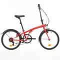 Decathlon Tilt 120 20In 6Sp Folding Bike - Red Btwin