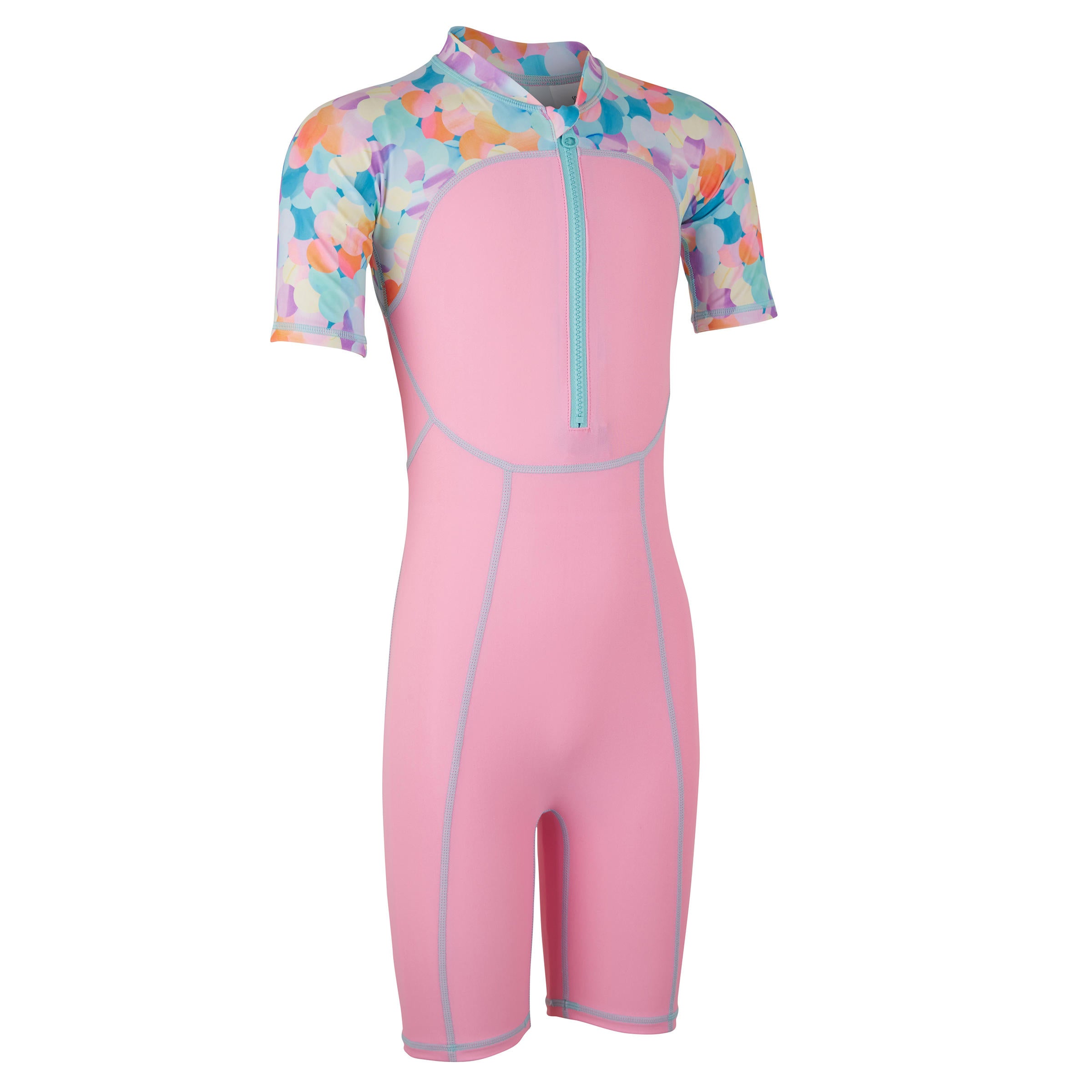 Decathlon Girls Swimming Full Body Swimsuit Nabaiji Shorty Swim 100 Cn - Pink Nabaiji