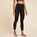 Decathlon Women Yoga Seamless Cropped Leggings Kimjaly - Black Kimjaly