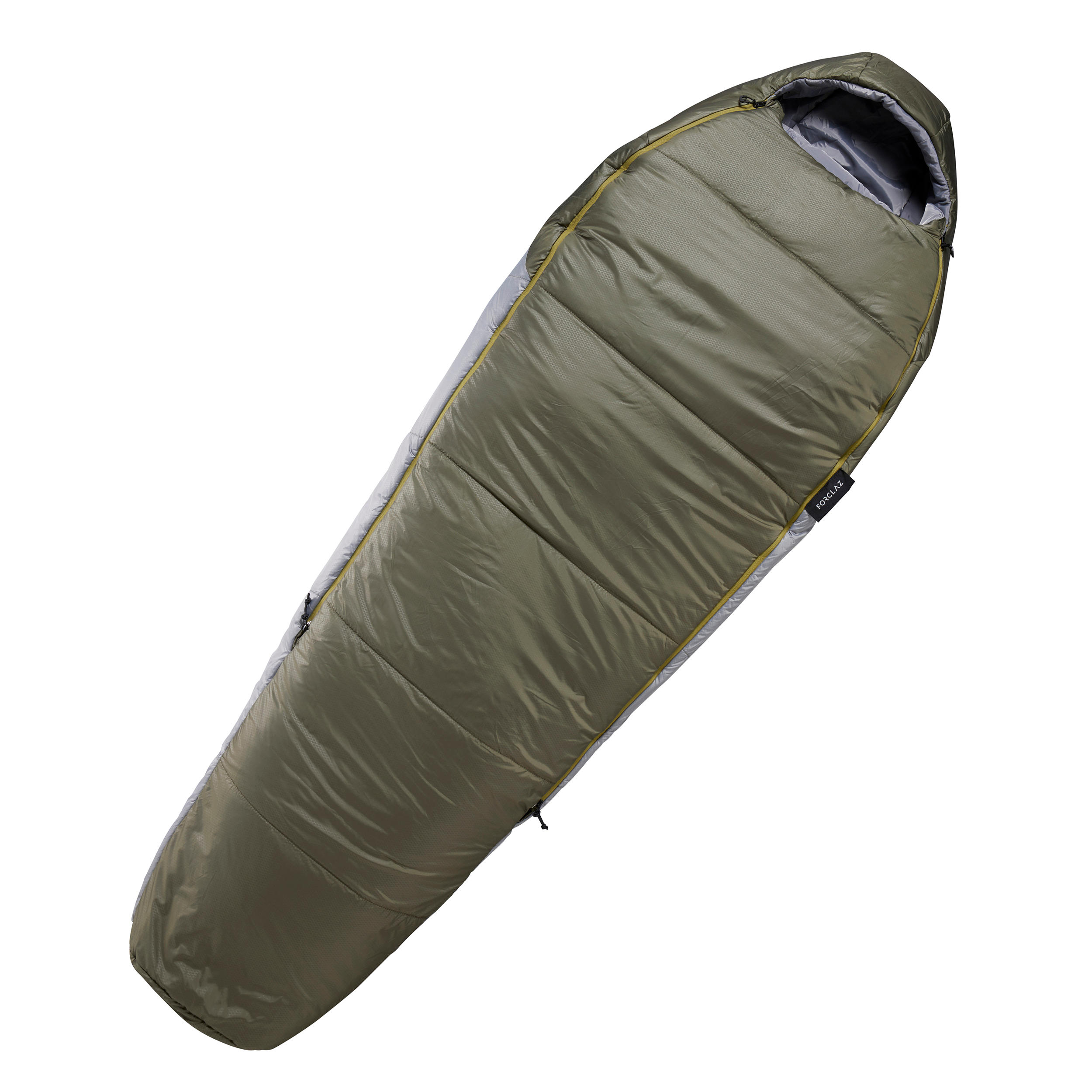 Decathlon Trekking Mummy Sleeping Bag - Trek 500 0°C Wadding Twinnable - Khaki Forclaz