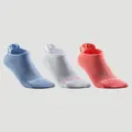 Decathlon Low-Cut Sport Socks Artengo Rs160 Tri-Pack - Sky Blue/White/Pink Artengo
