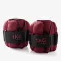 Decathlon Fitness Soft Modular 1 Kg Wrist And Ankle Soft Weights Twin-Pack - Burgundy Nyamba