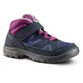 Decathlon Kids High Top Hiking Shoes Mh100 Mid Kid 24 To 34 - Purple Quechua