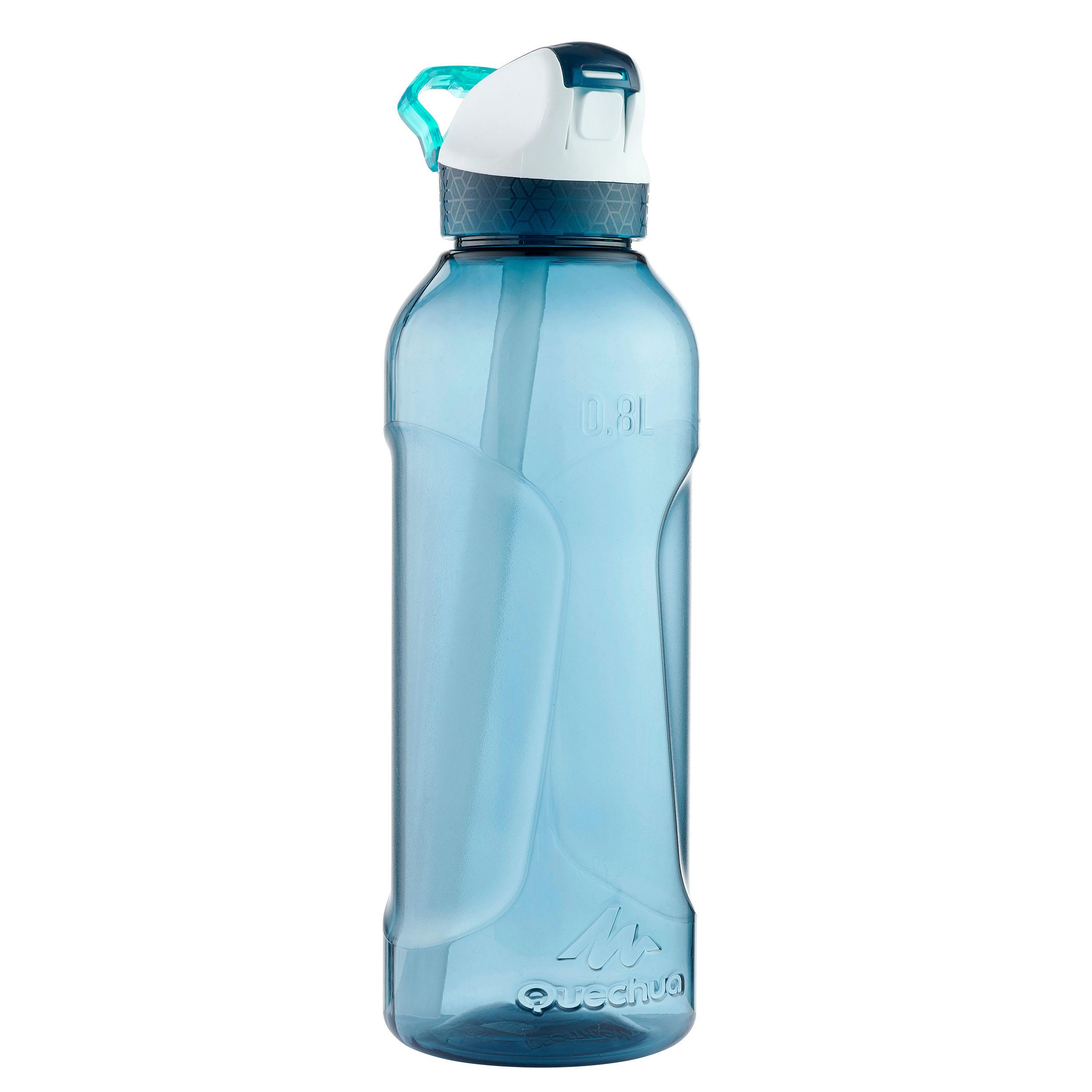 Decathlon Hiking Flask. 900 Instant Opening With Straw, 0.8 Litre Tritan - Petrol Blue Quechua