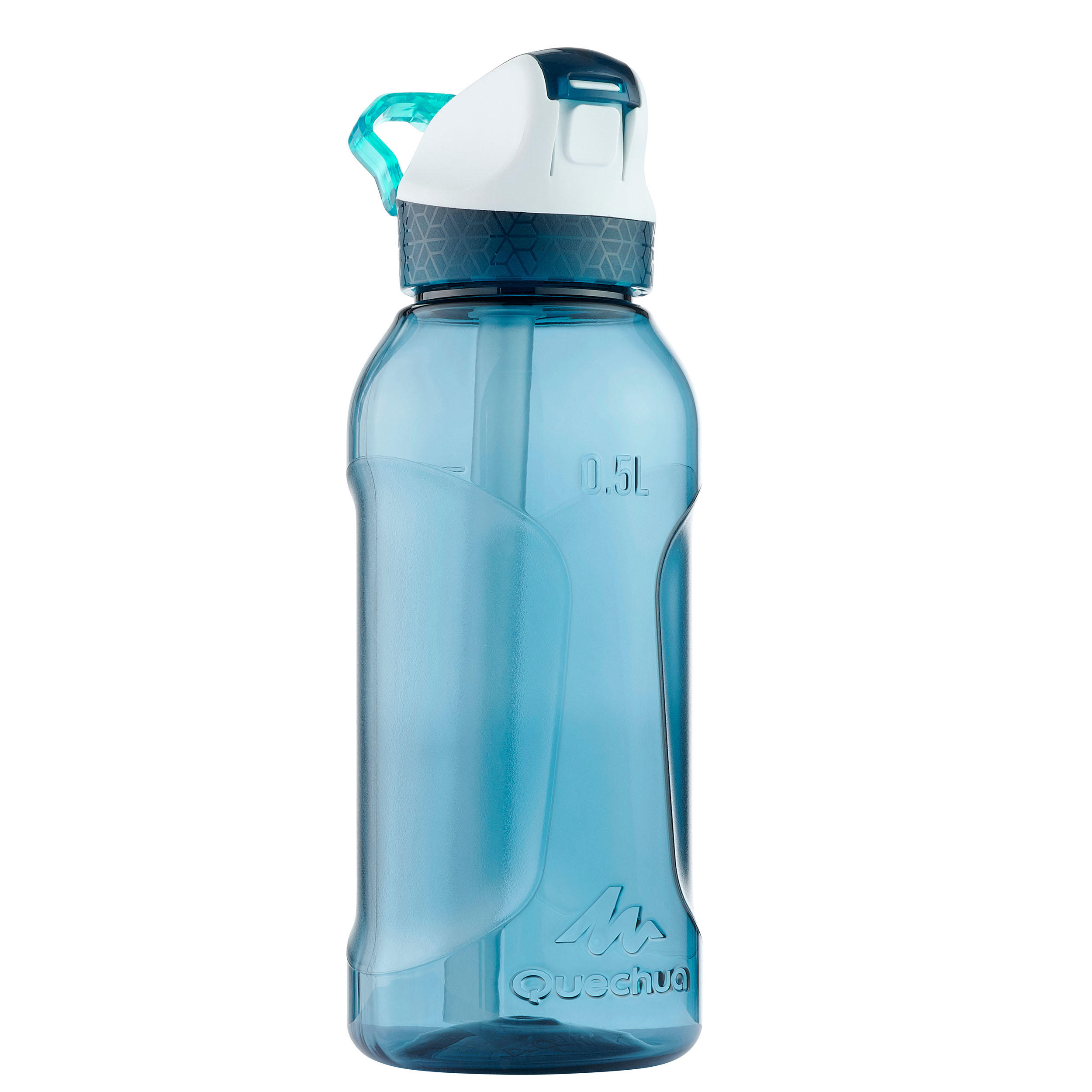 Decathlon Hiking Flask Tritan 900 Instant Cap With 0.5 Litre Pipette - Petrol Blue Quechua