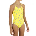 Decathlon Girls’ 1-Piece Swimming Swimsuit Lila Oto - Yellow Nabaiji
