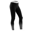 Decathlon Girls' Seamless Breathable Gym Leggings S580 - Black/Touch Of White Waistband Domyos