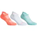 Decathlon Low-Cut Sport Socks Artengo Rs500 Tri-Pack - White/Green Artengo