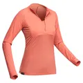 Decathlon Women'S Long Sleeved Odourless T-Shirt - Tropic 500 - Coral Forclaz