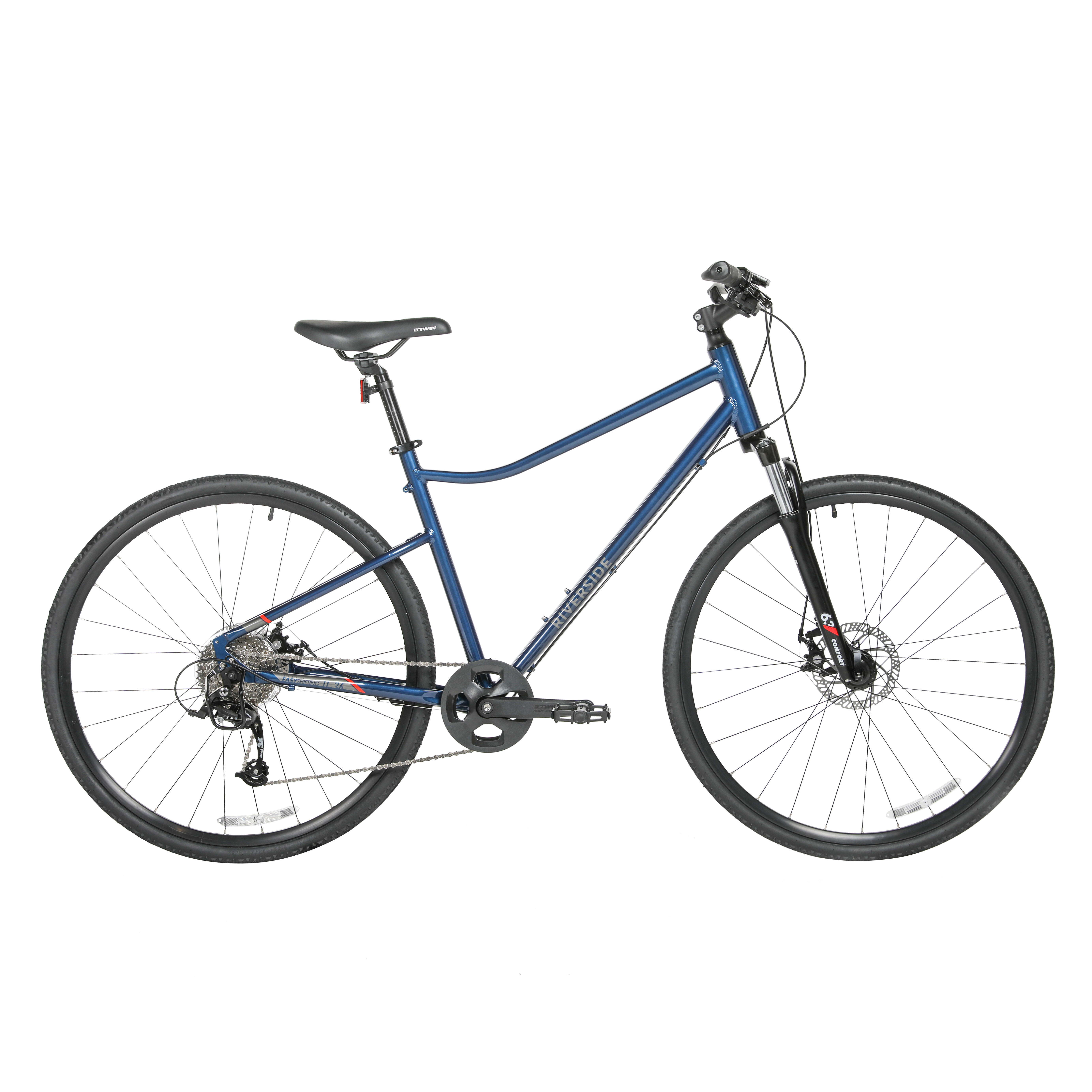 Decathlon Riverside 500 Disc Brake 9Sp Hybrid Bike - Blue Riverside