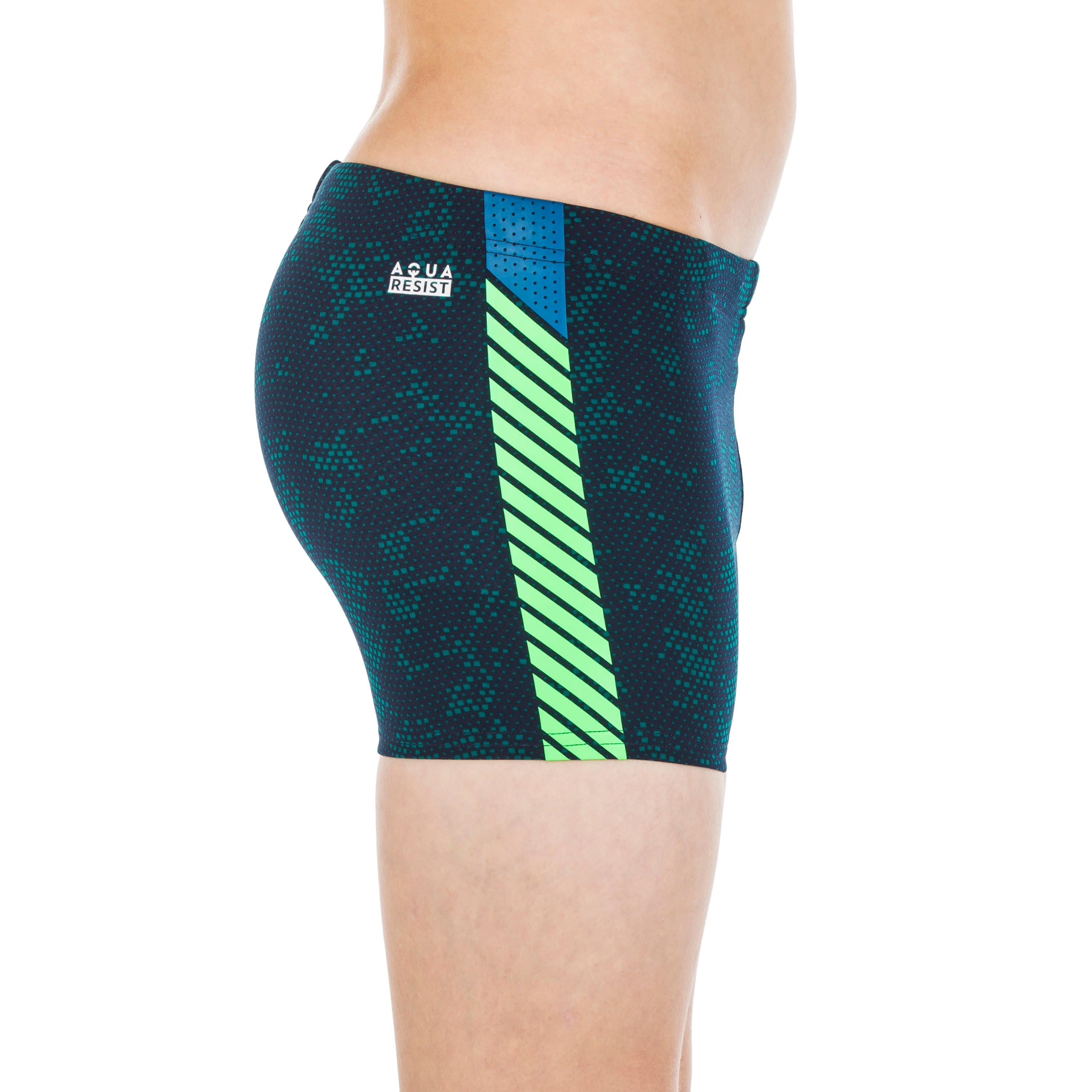 Decathlon Boys Swimming Shorts Nabaiji Boxer 100 Plus - Green Nabaiji